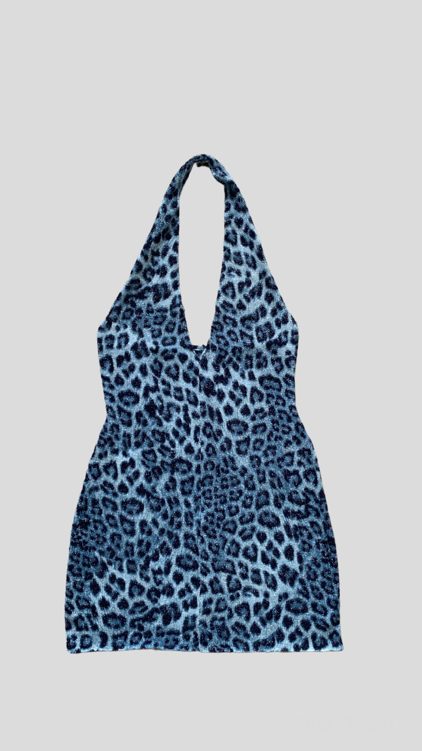cheetah mini dress Cheetah Print Short Sleeve Collared Button Up Mini Dress M